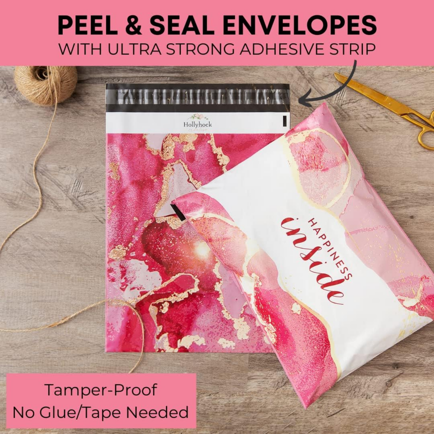 10x13 Pink Agate Poly Mailer Bags