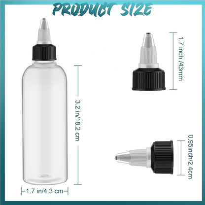 2oz Clear Squeeze Bottle with Twist Cap