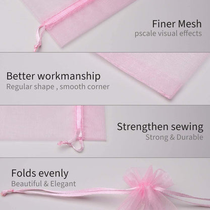 4x6 Light Pink Organza Bags