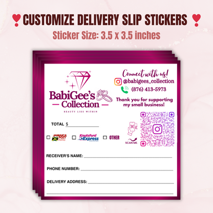 Customize Delivery Slip Stickers (Waterproof)