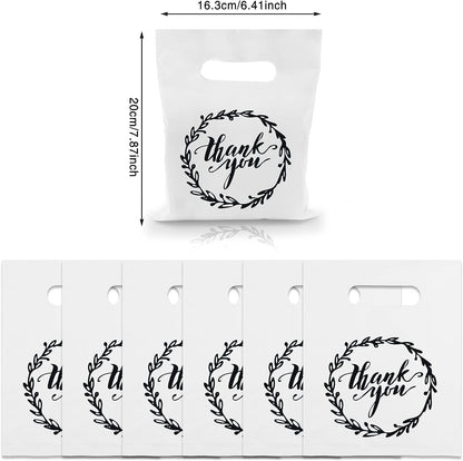 6x8 White Thank You Merchandise Bags