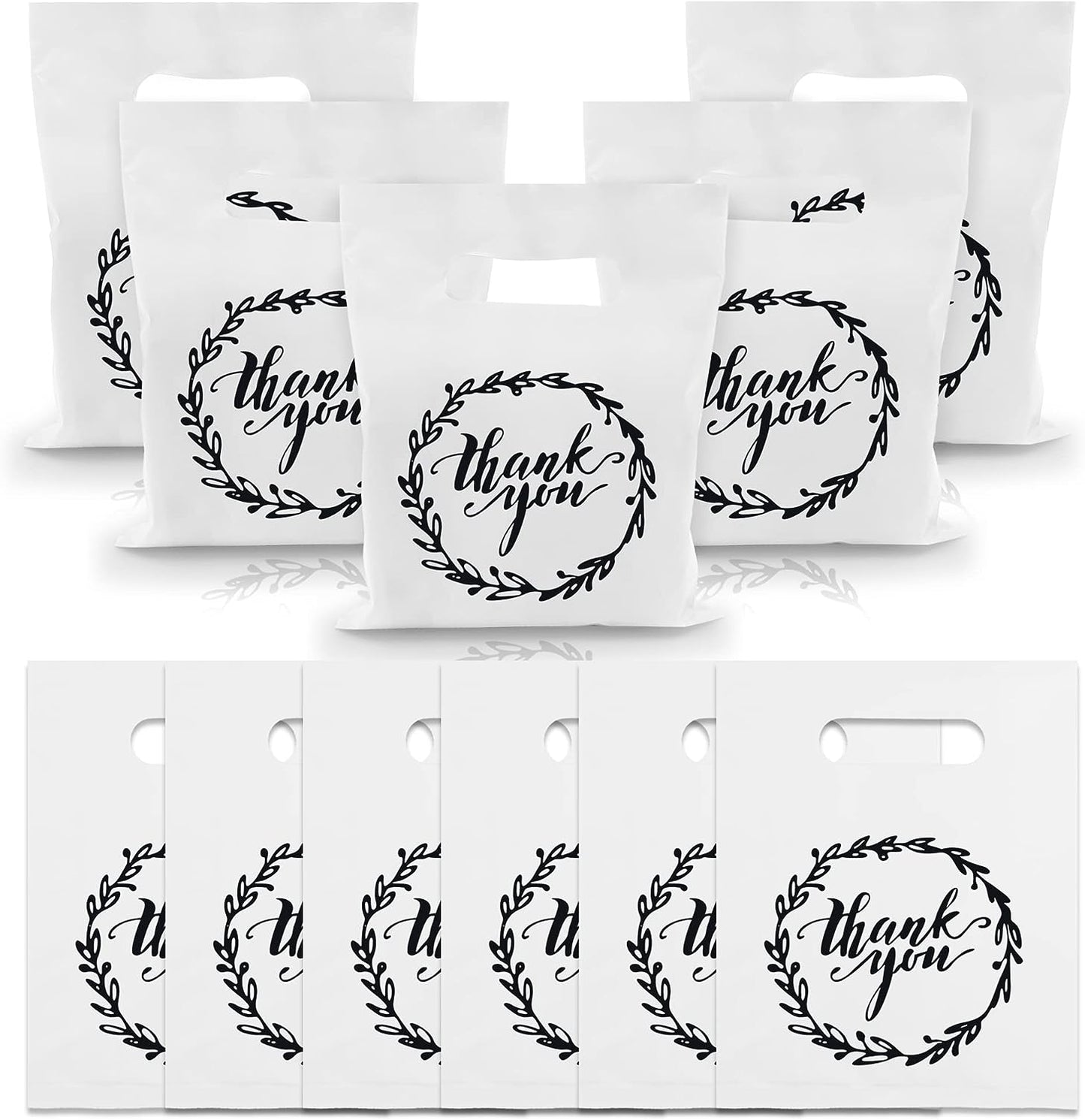 6x8 White Thank You Merchandise Bags