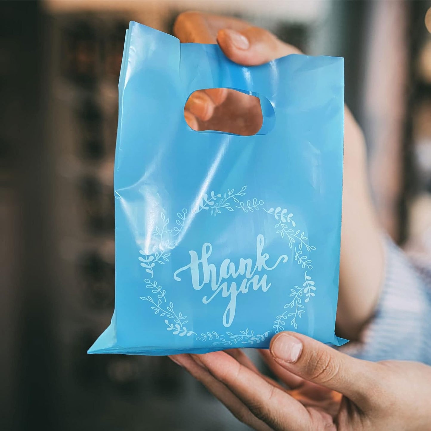 6x8 Multi-Color Thank You Merchandise Bags - 10pcs