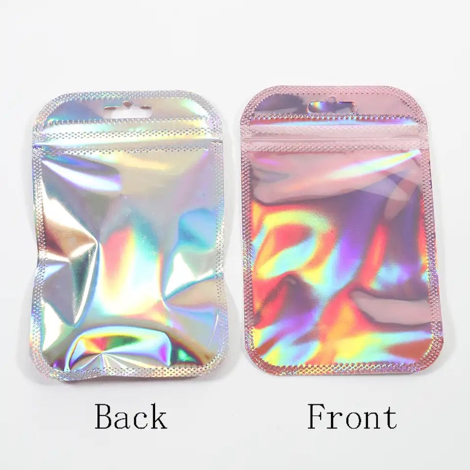 8.5x13cm Pink Holographic Pouches