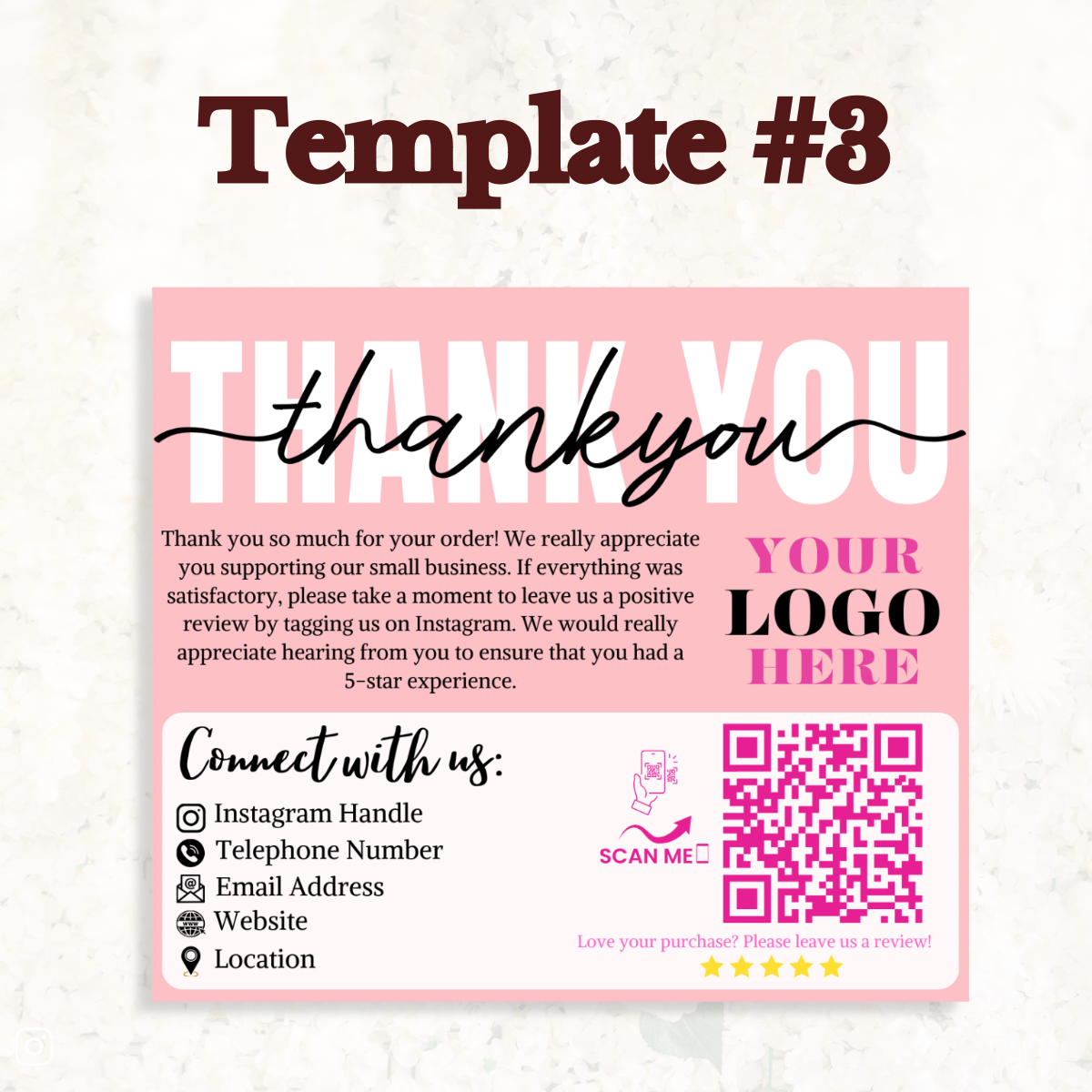 4x3.3 Customize Thank You Cards