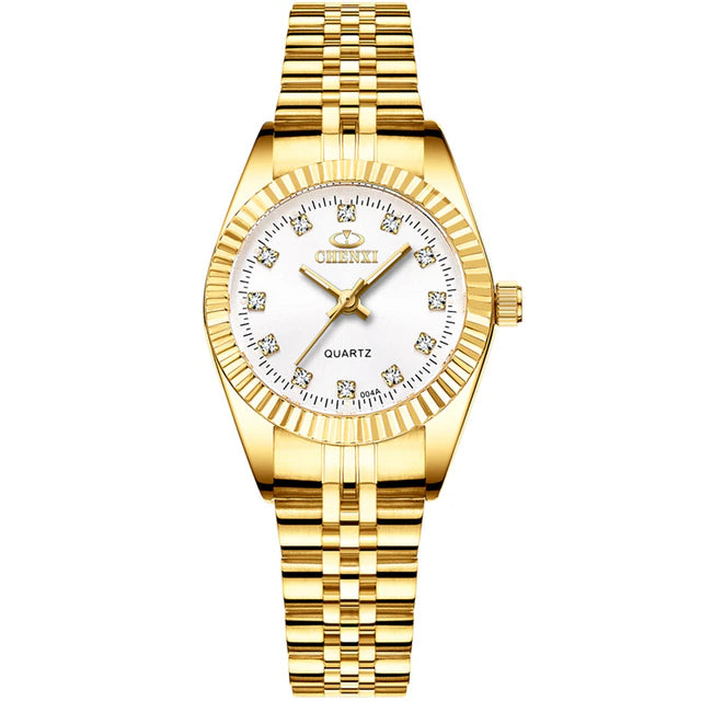 CHENXI Casual Golden Stainless Steel Watch for Women