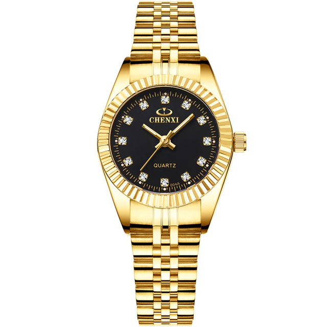 CHENXI Casual Golden Stainless Steel Watch for Women