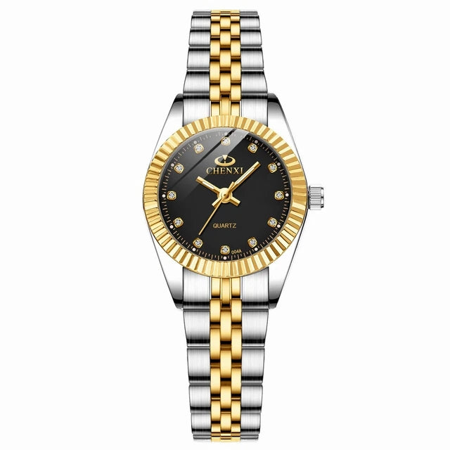 CHENXI Casual Golden Stainless Steel Watch for Women