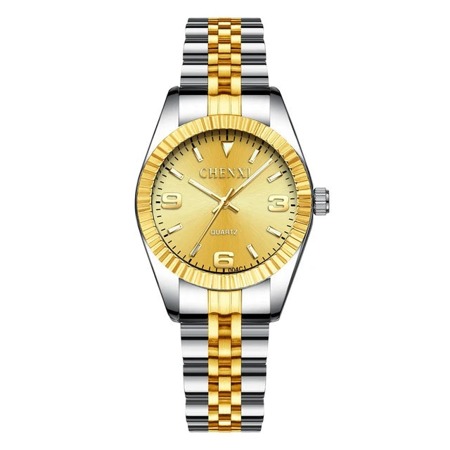 CHENXI Casual Golden Stainless Steel Watch for Women