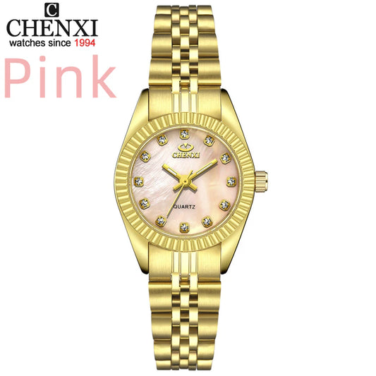 CHENXI Casual Golden Stainless Steel Watch for Women