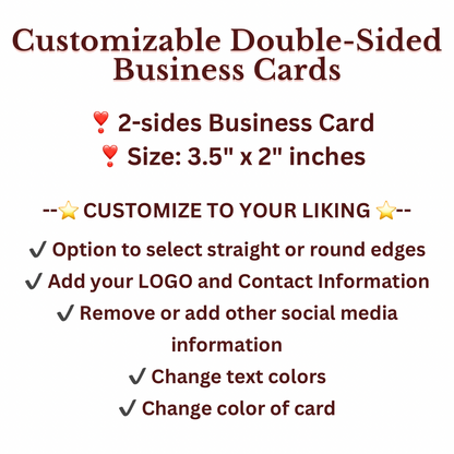 Customize Double-Sided Business Cards Template #2