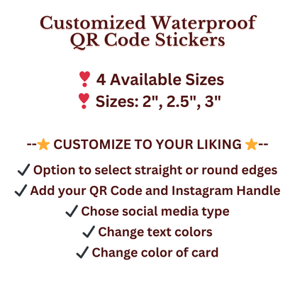 Square Waterproof QR Code Stickers