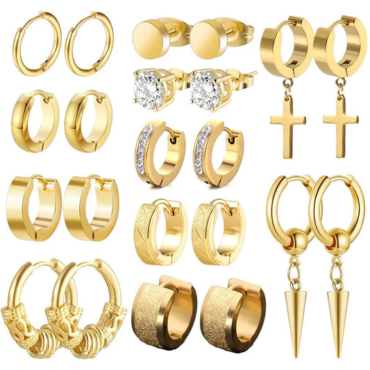 Gold Stainless Steel Earrings