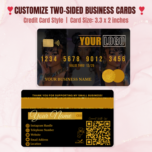 Customize Credit Card Style Double-Sided Business Cards