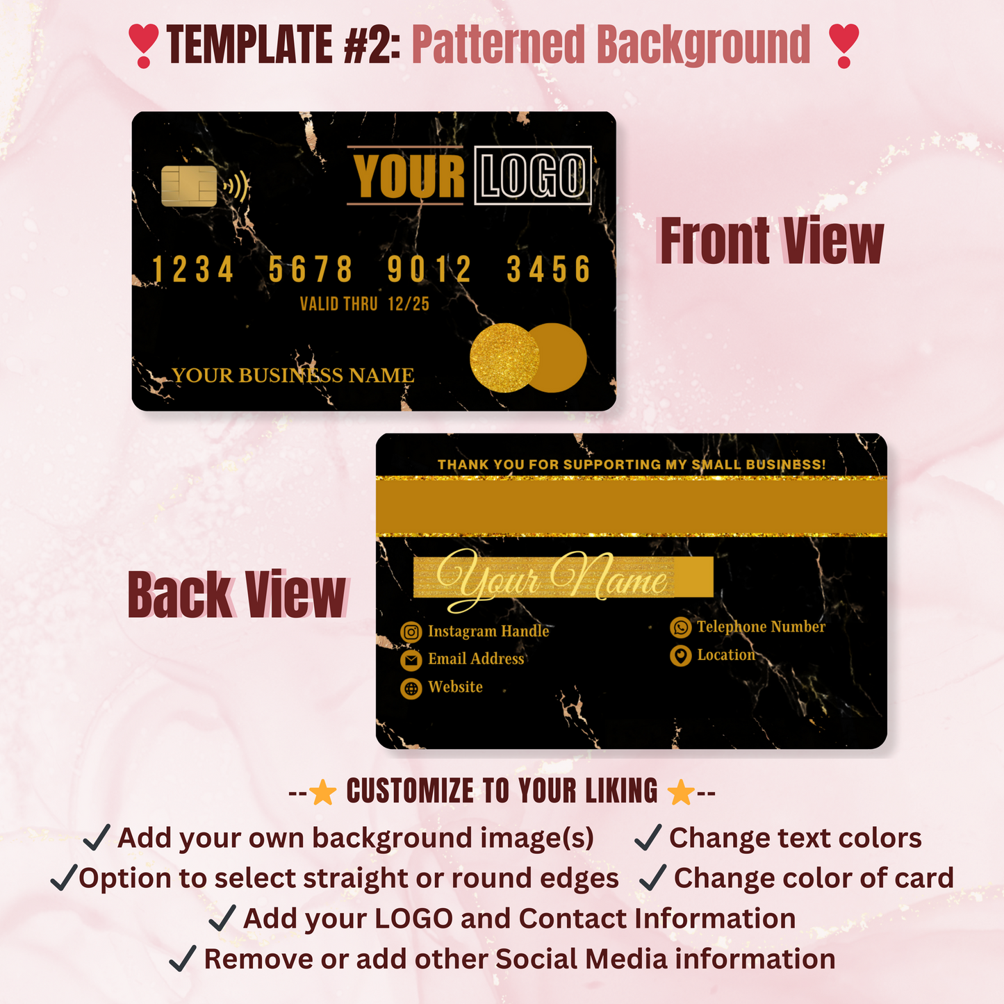 Customize Credit Card Style Double-Sided Business Cards