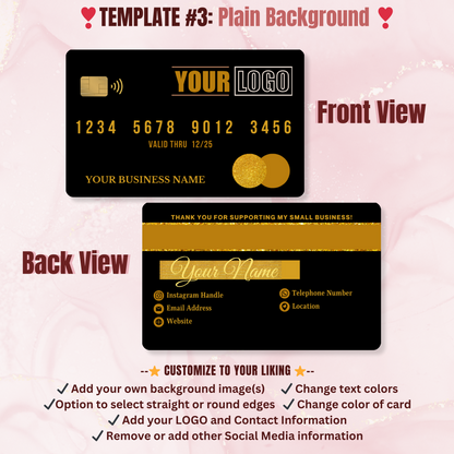 Customize Credit Card Style Double-Sided Business Cards