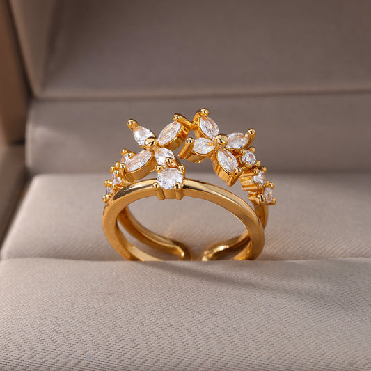 Cubic Zirconia Adjustable Chic Ring