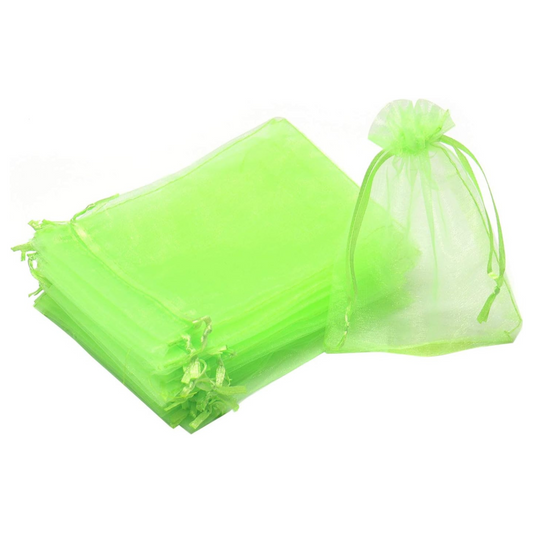 4x6 Lime Green Organza Bags