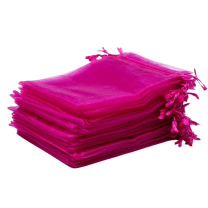 5x7 Hot Pink Organza Bags