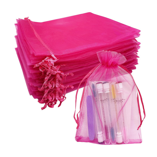 5x7 Hot Pink Organza Bags