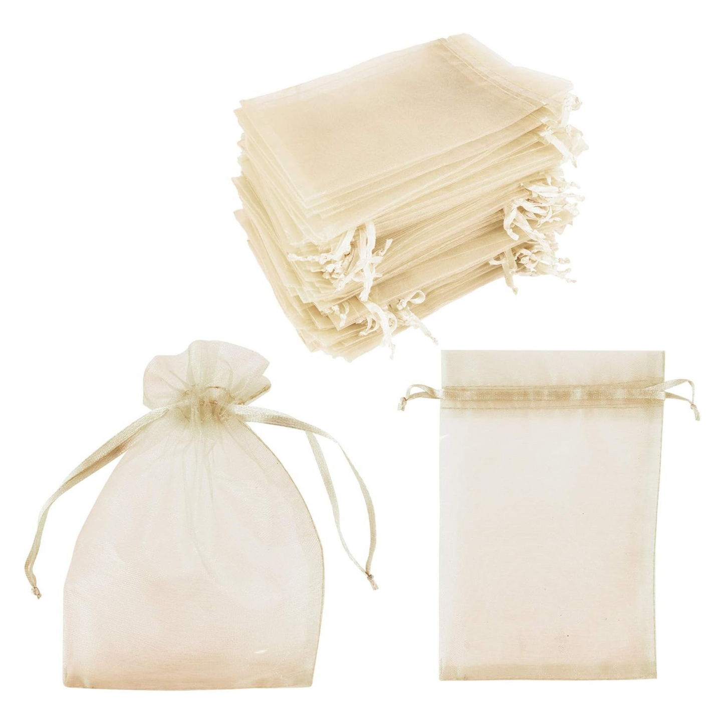 5x7 Beige Organza Bags