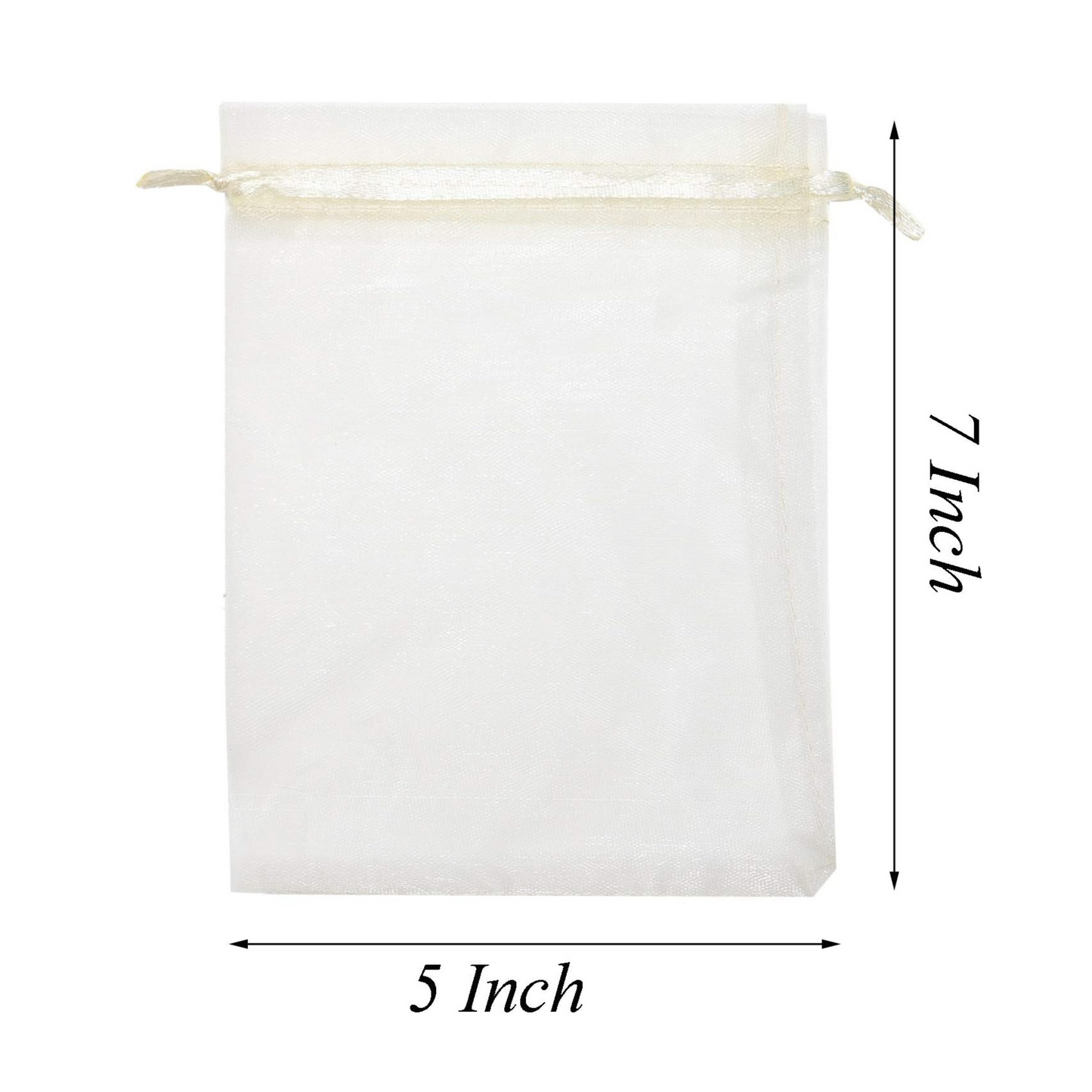 5x7 Beige Organza Bags