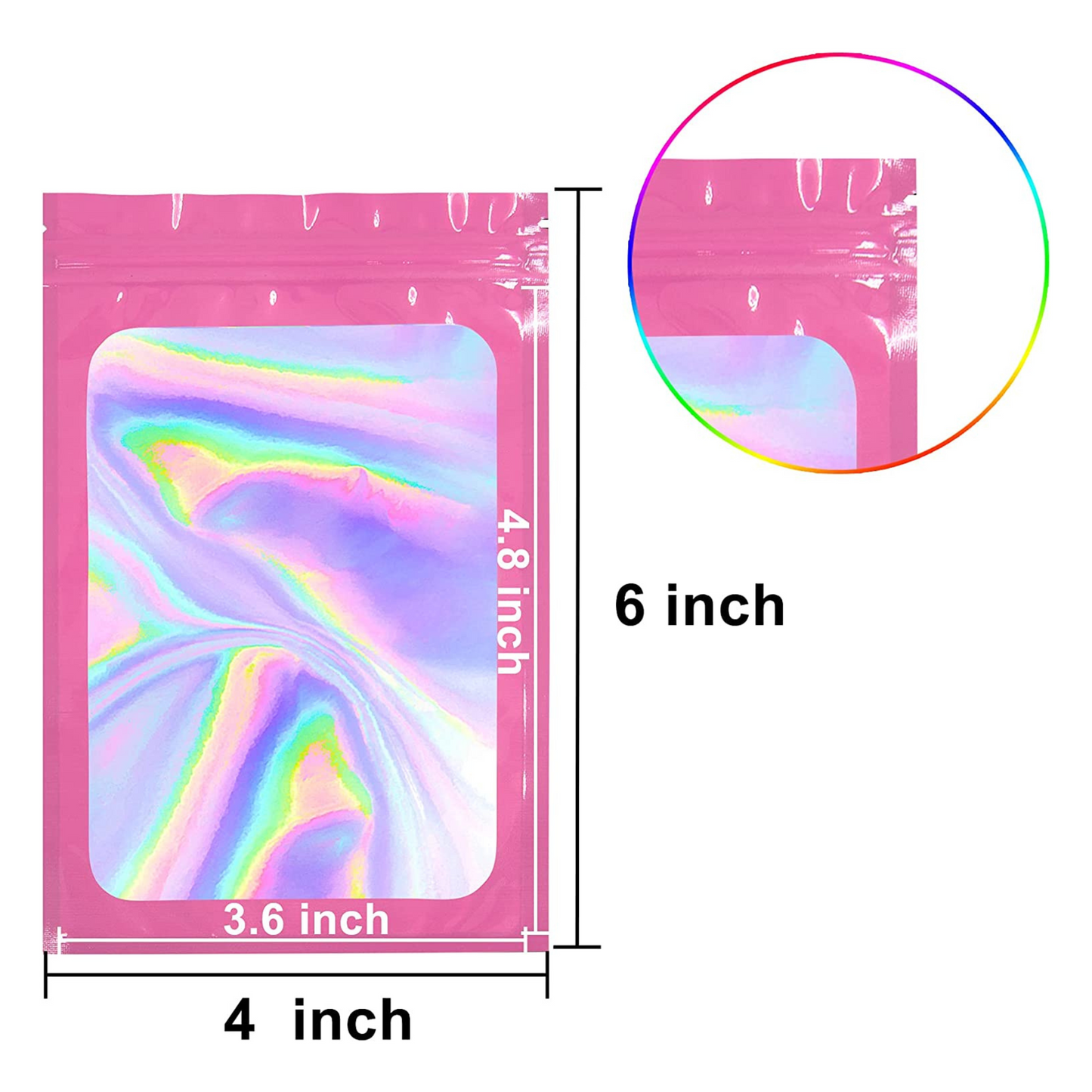 4x6 Pink Holographic Bags