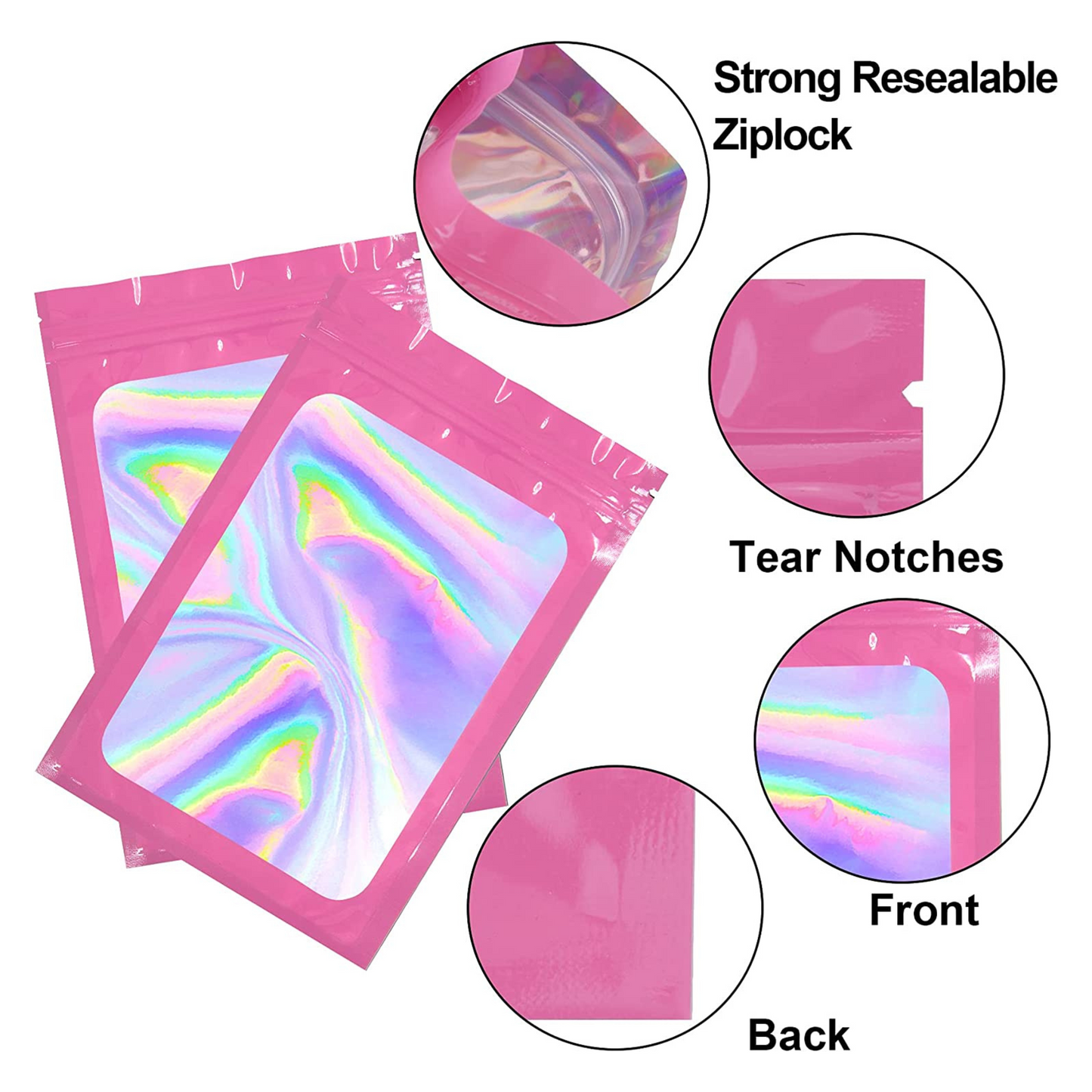 4x6 Pink Holographic Bags