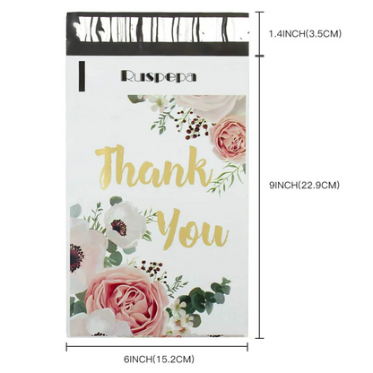 6x9 Thank You Flowers Poly Mailer Bags