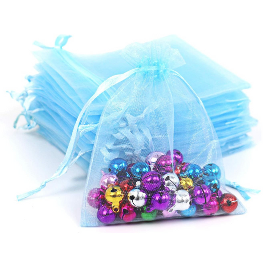 5x7 Light Blue Organza Bags