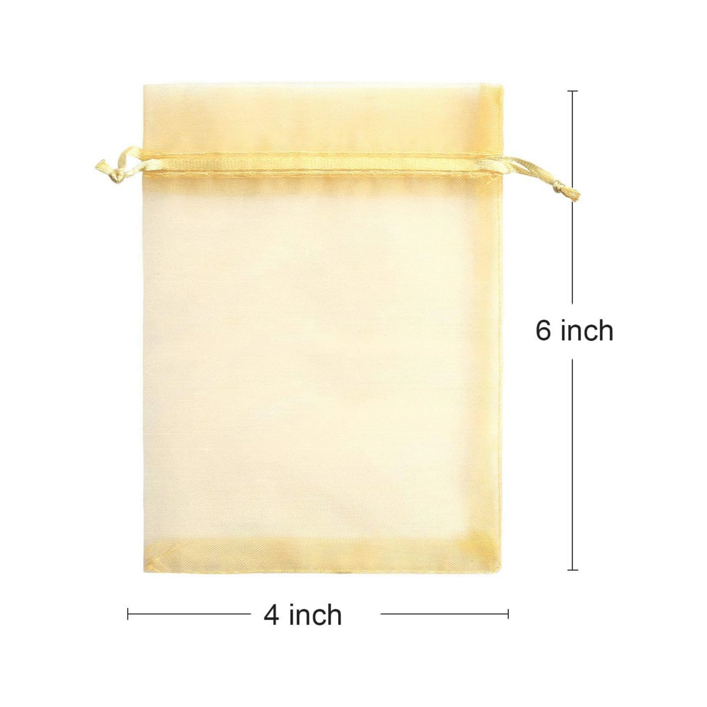 4x6 Golden Organza Bags