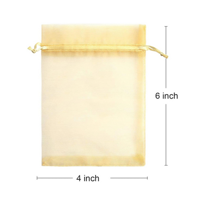 4x6 Golden Organza Bags