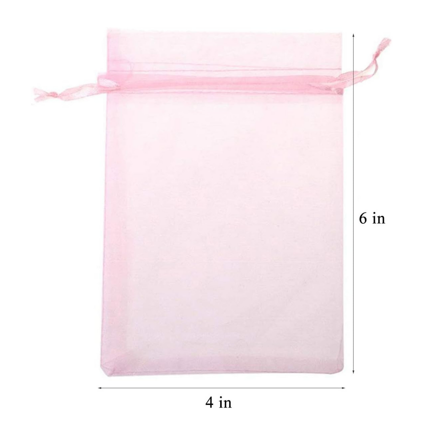 4x6 Light Pink Organza Bags