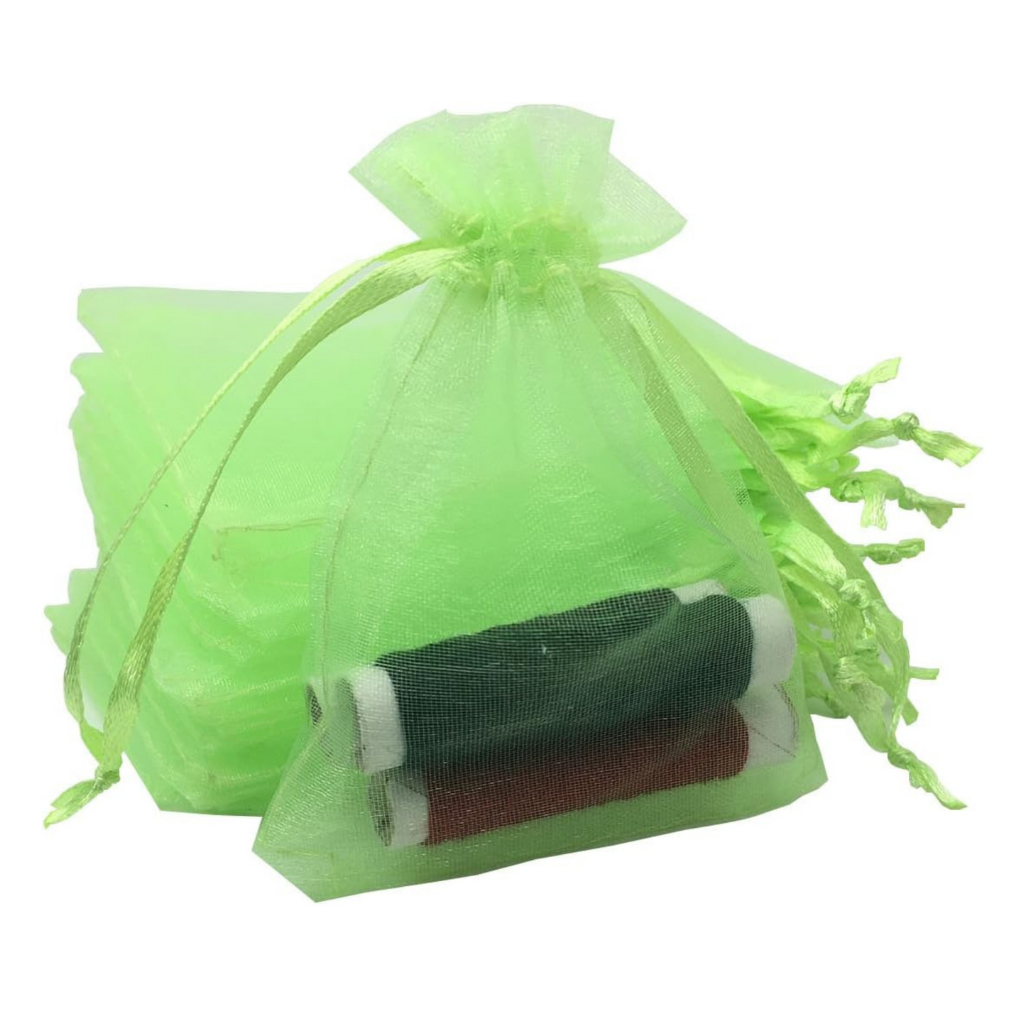 4x6 Lime Green Organza Bags