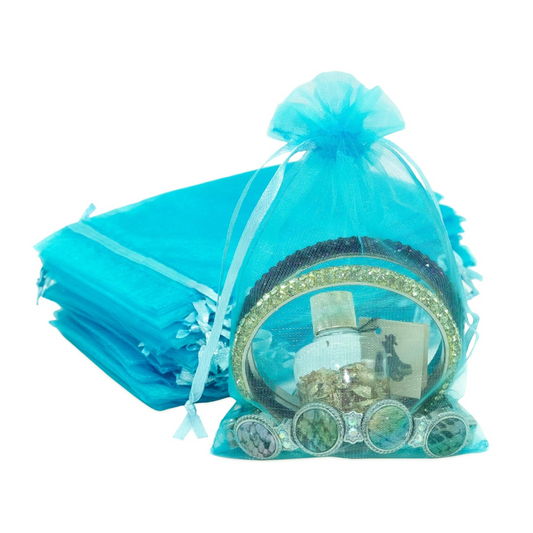 4x6 Turquoise Blue Organza Bags