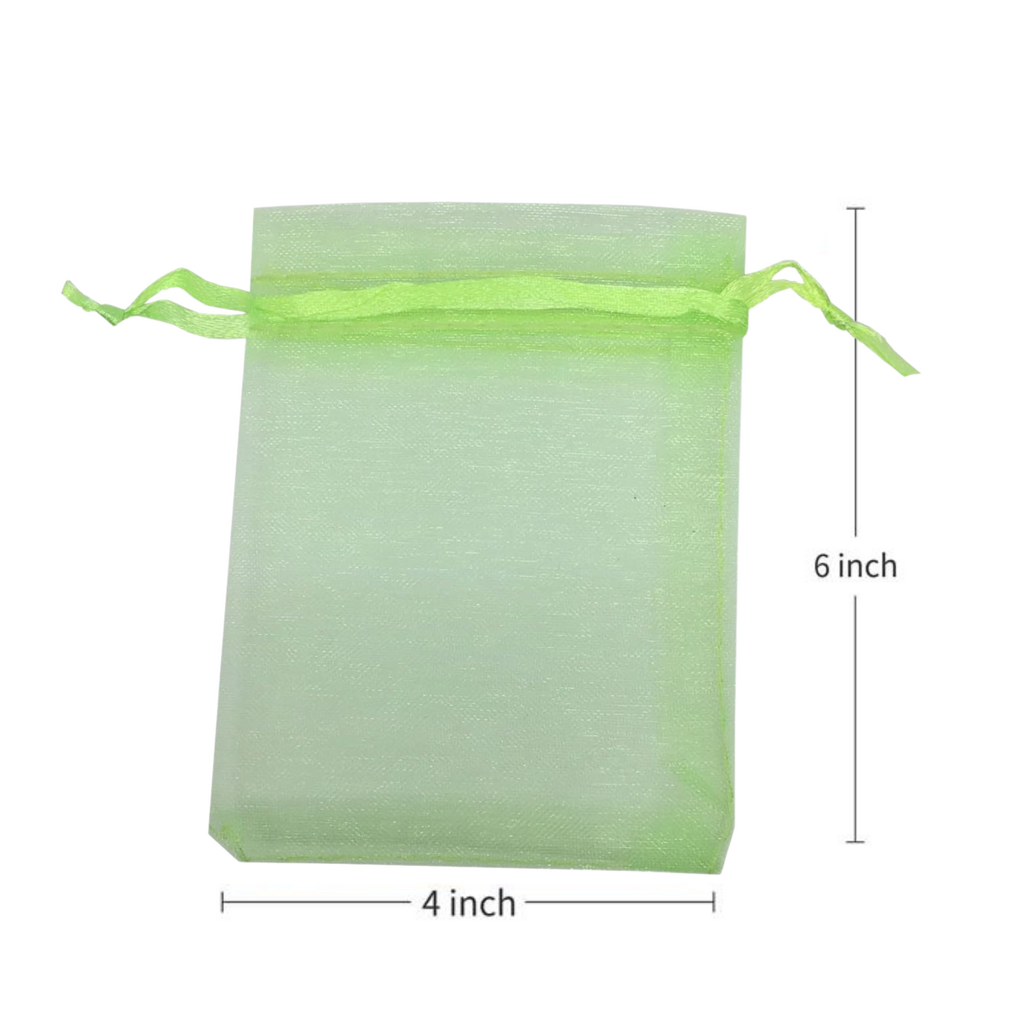 4x6 Lime Green Organza Bags