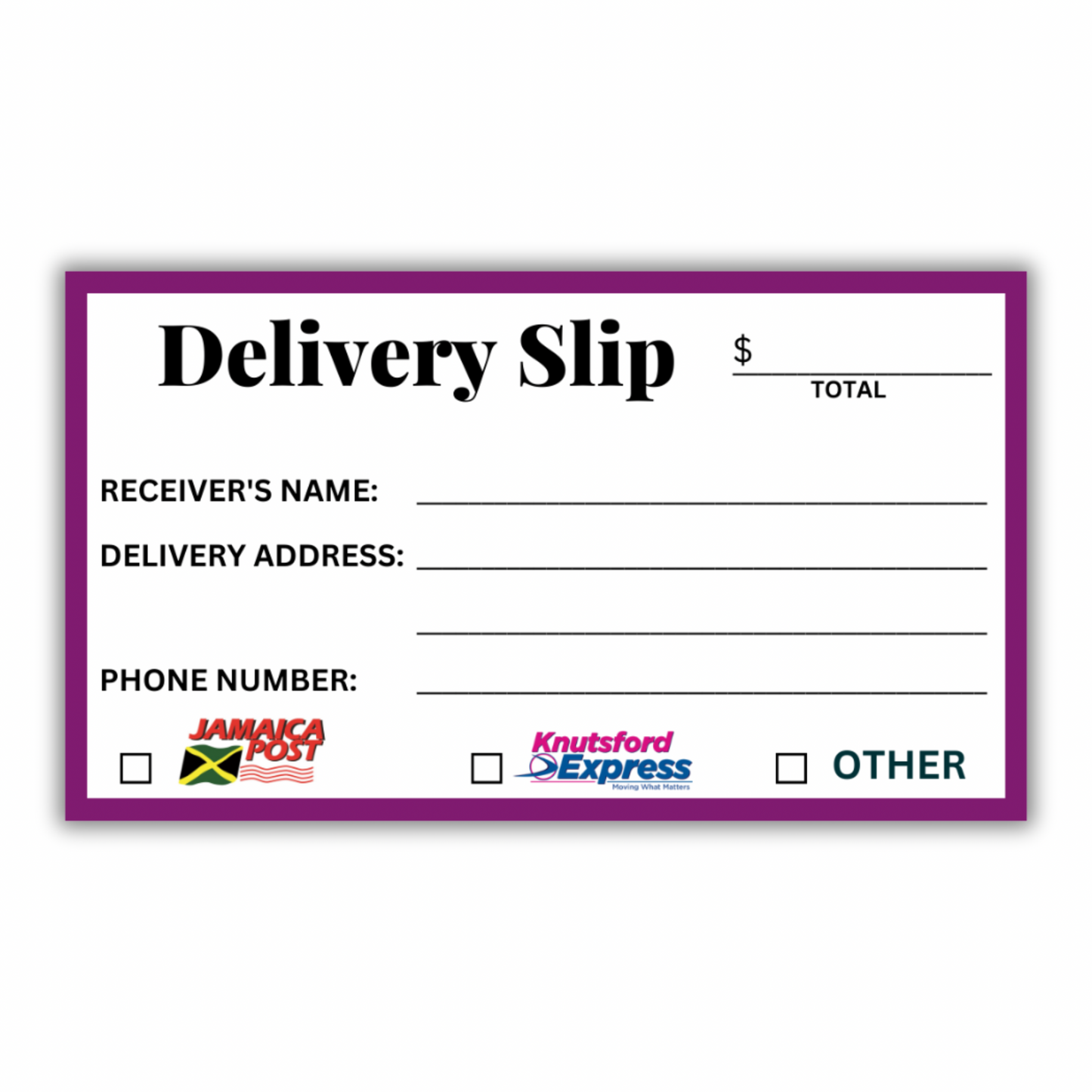 Delivery Slip Stickers