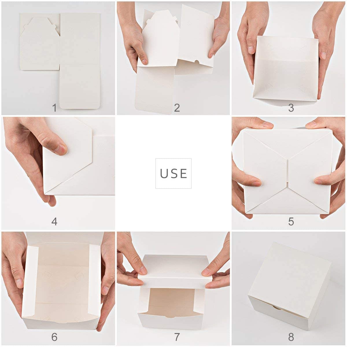 5pcs 6x6x4 Cardboard Gift Boxes with Lid (White)