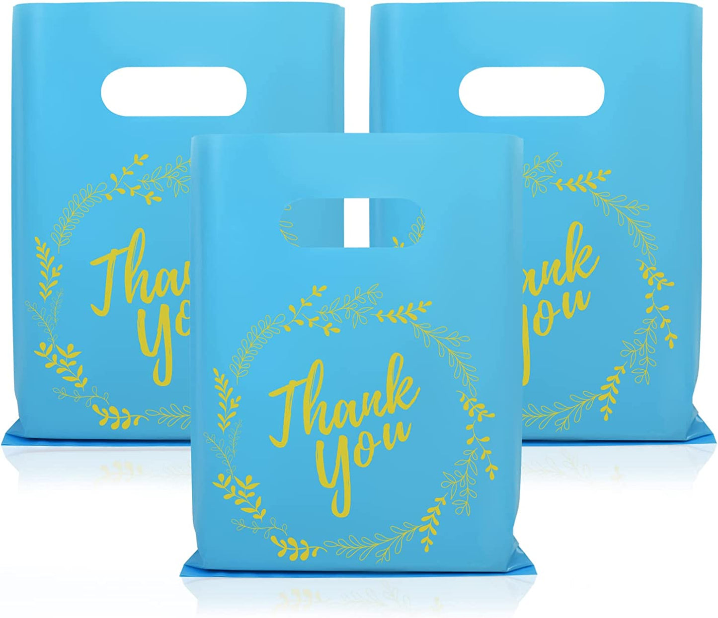 6x8 Blue Thank You Merchandise Bags - 10pcs