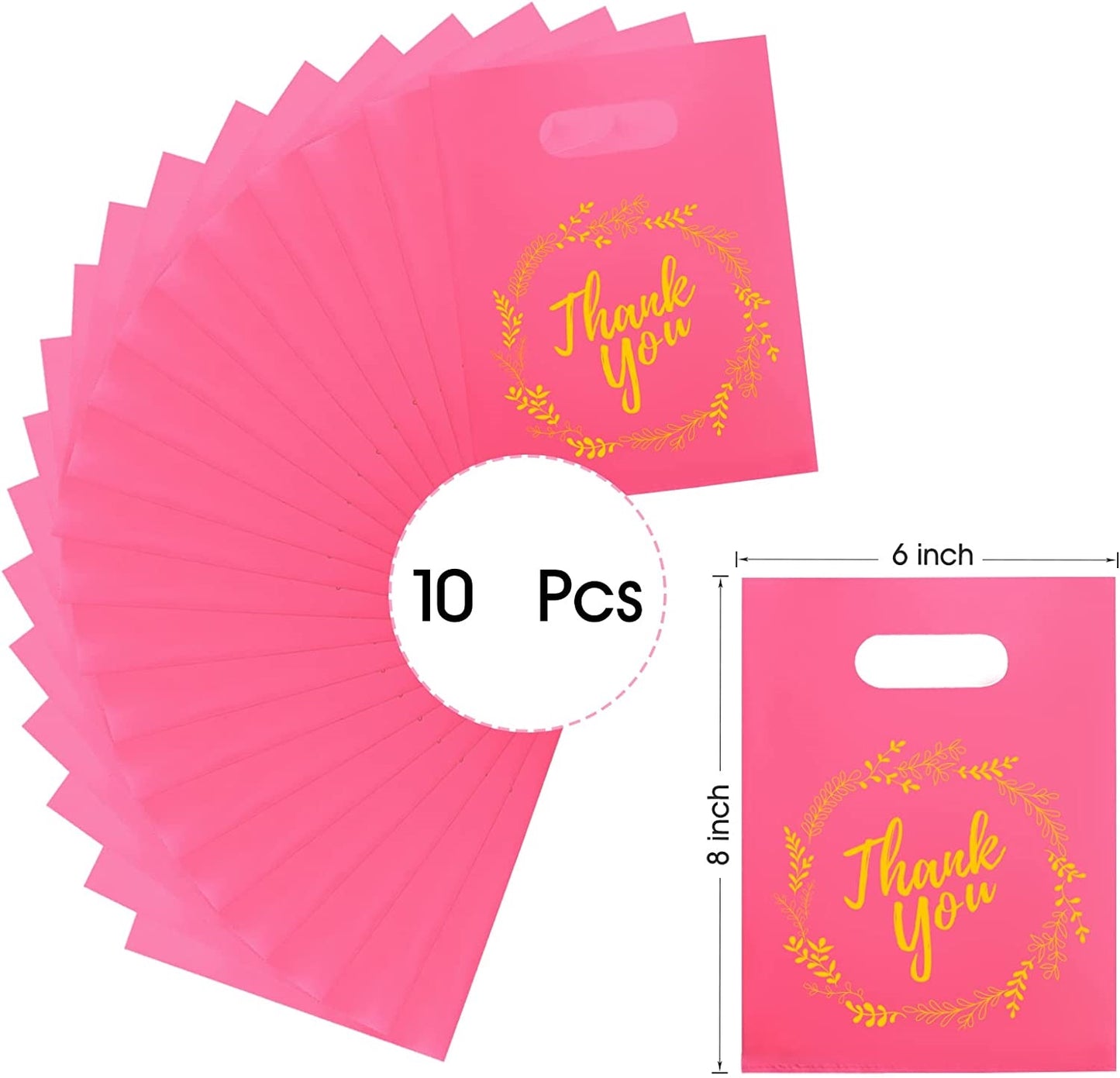 6x8 Pink Thank You Merchandise Bags