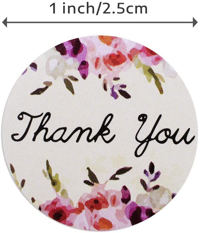 50pcs 1" Thank You Stickers