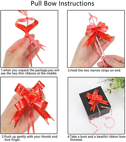 5pcs 2.6" Pull Bow with Ribbon