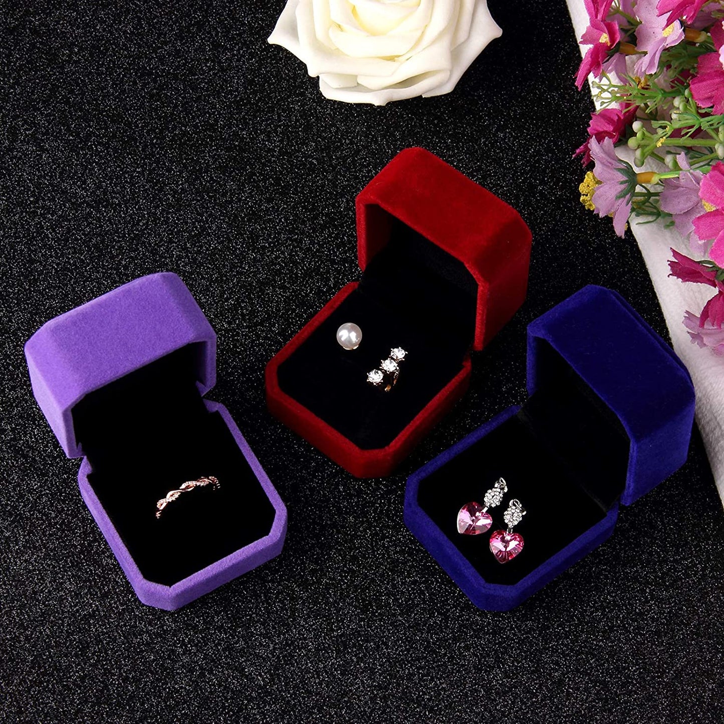 Velvet Jewelry Ring Box