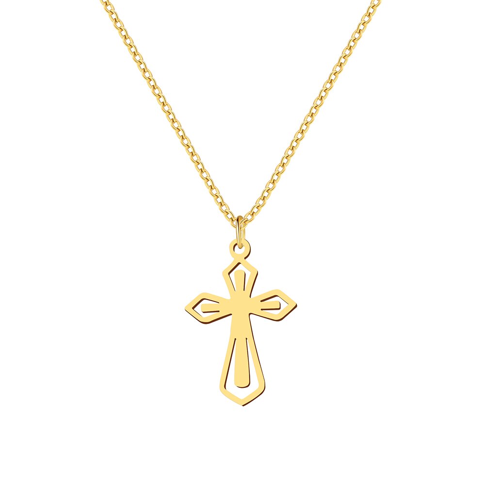 Hollow Cross Stainless Steel Necklace