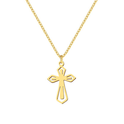 Hollow Cross Stainless Steel Necklace