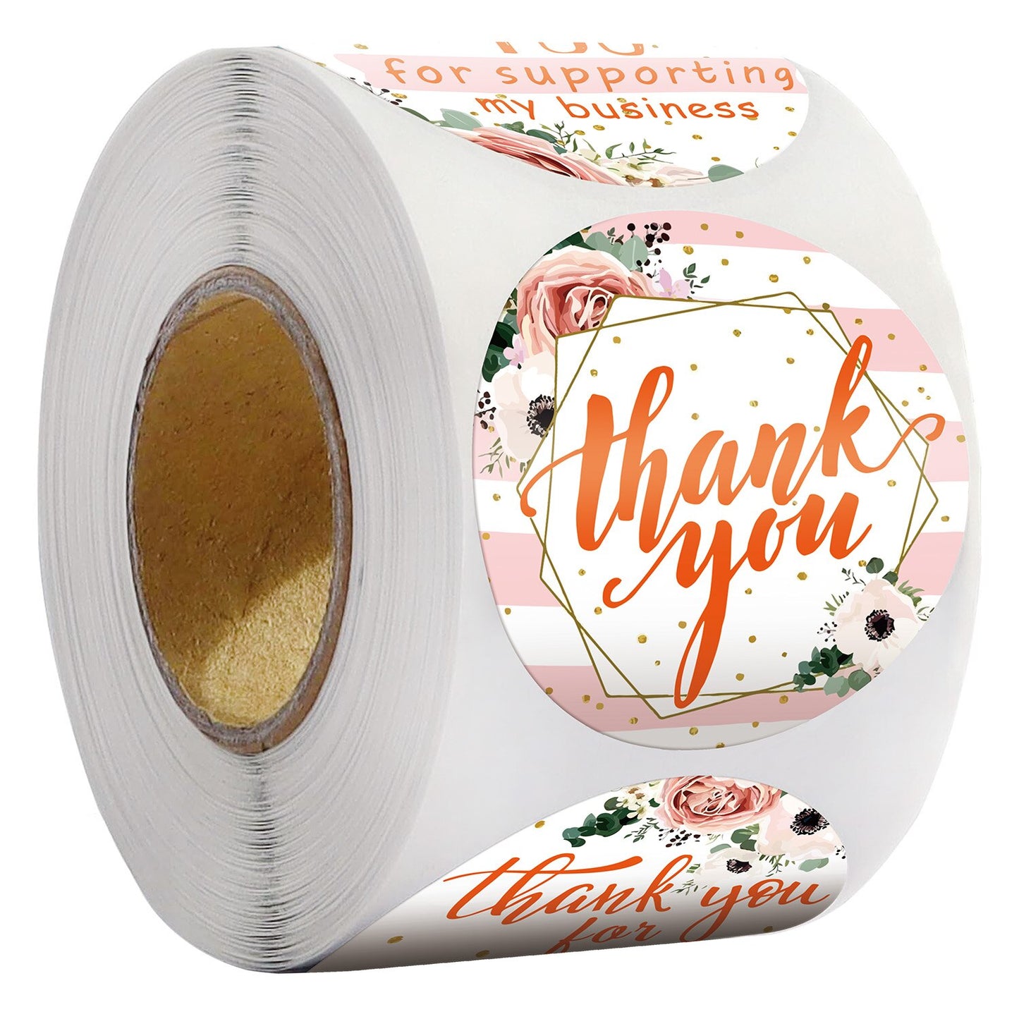 50pcs 1.5" Floral Thank You Stickers