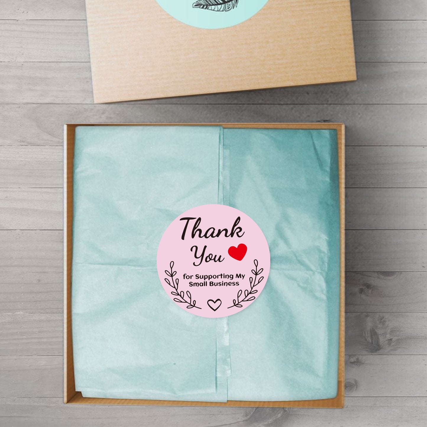 50pcs 1" Pink Floral Thank You Stickers