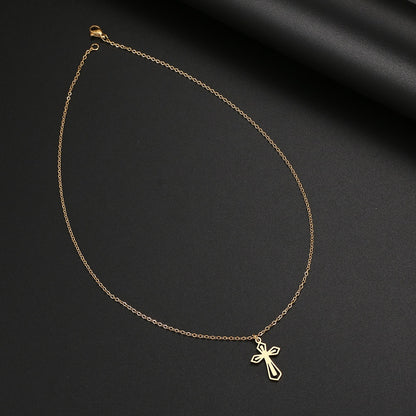 Hollow Cross Stainless Steel Necklace