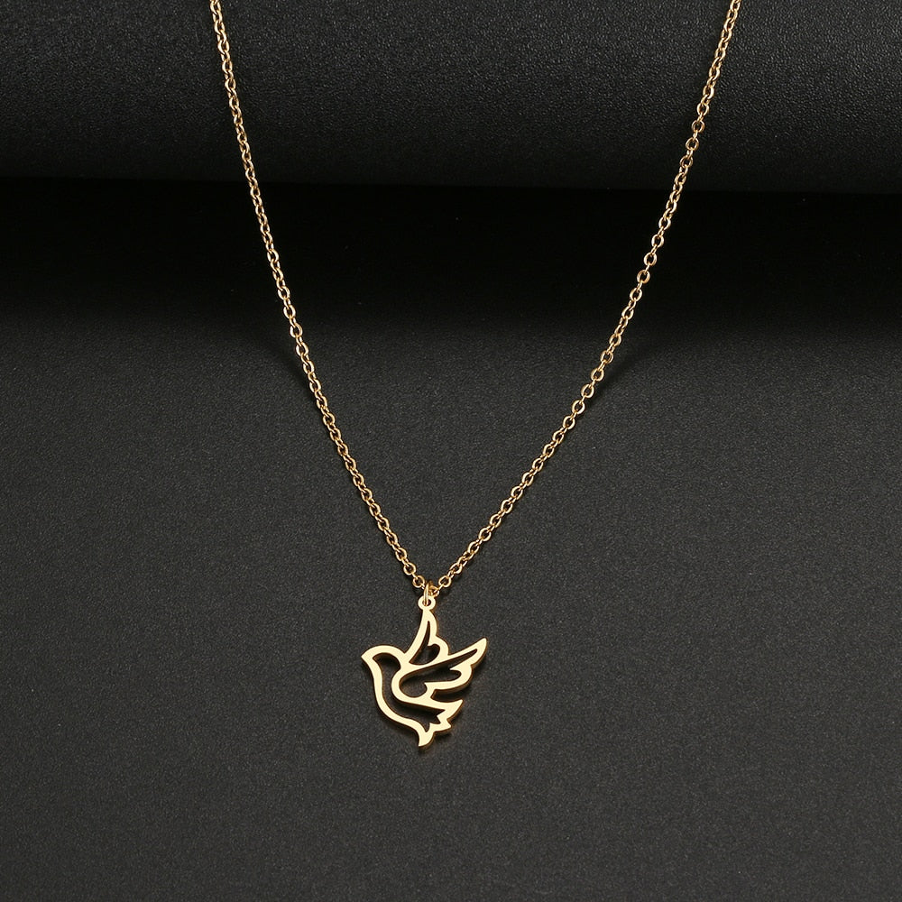 Peace Dove Stainless Steel Necklace