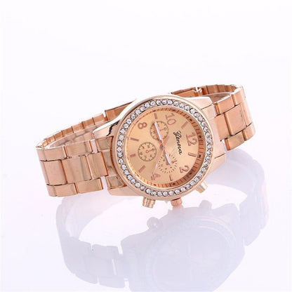 Geneva Luxury Stainless Steel Watch for Women